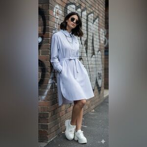 Kenzo Shirt Dress Striped Blue Red size 40